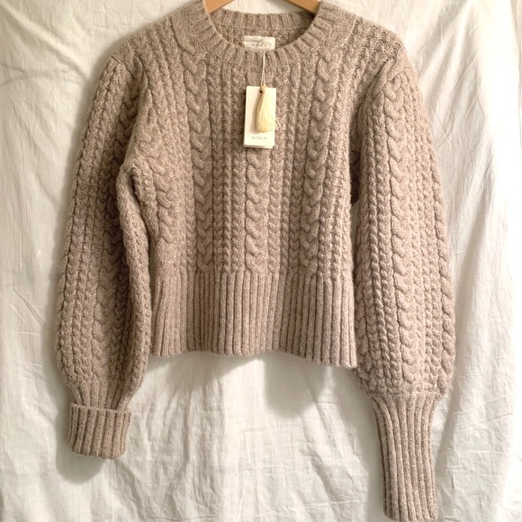 Doen Sweaters - Dôen Mulberry cable knit sweater in Dune